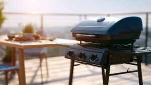 Enders Explorer II Pro Camping Gasgrill auf einer Terrasse